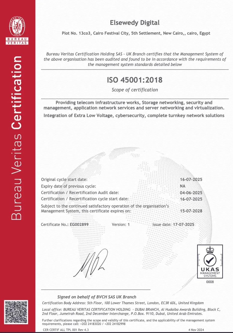 ISO 9001:2015 certificate (AV Certifications)